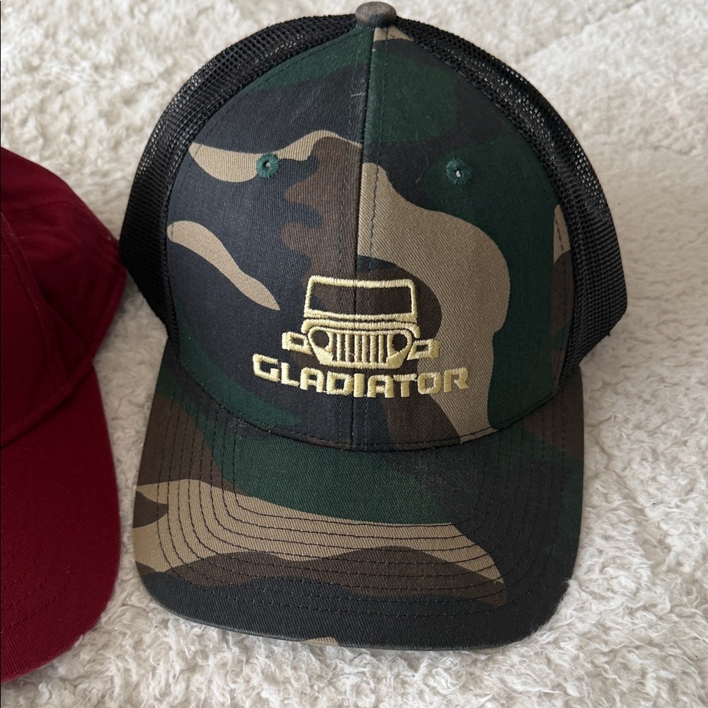 Jeep Brown, Red, and Green Hats a lot of 3 hats - Picture 4 of 7